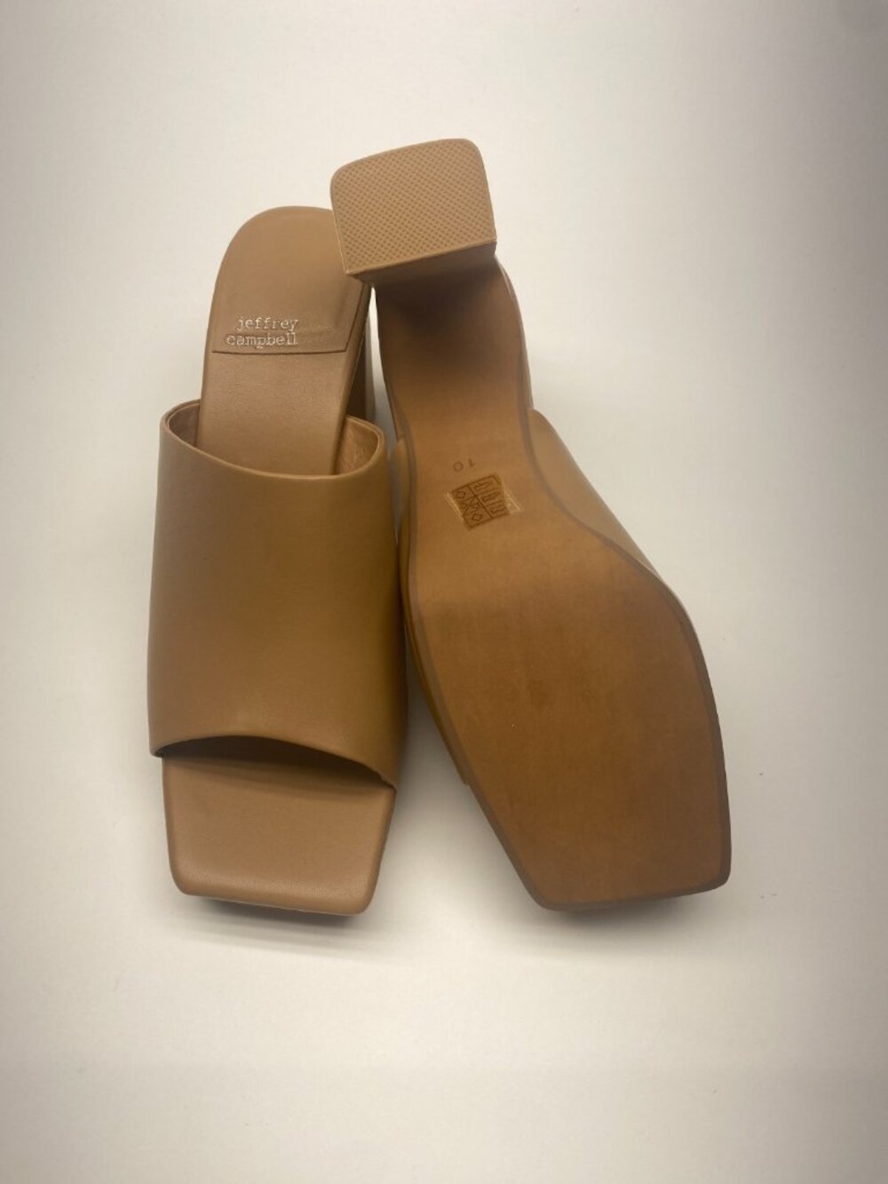 Jeffrey Campbell Womens Brown Square Toe Leather High Heel Dress Code Sandal 10 - Picture 9 of 9